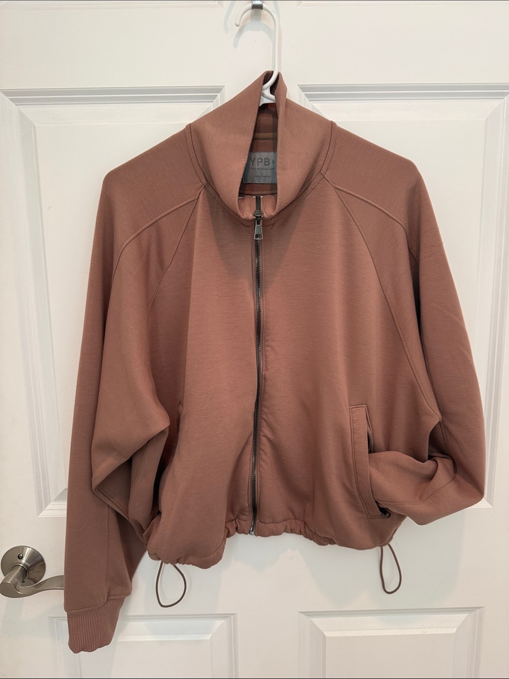 Abercrombie & Fitch (YPB) Pink Zip Bomber Sweatshirt